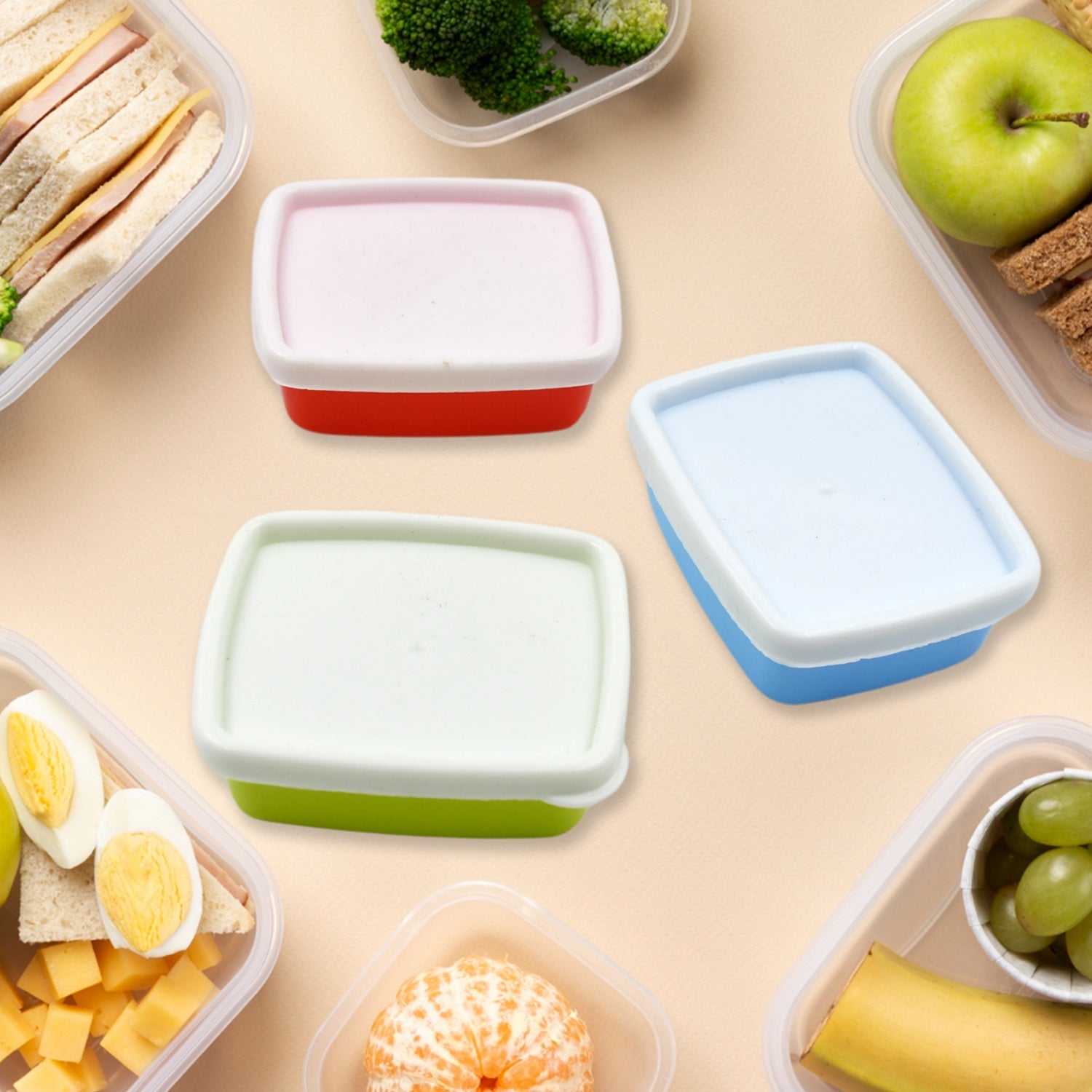5556 Plastic Airtight Containers Set, Small Plastic Container Set, Rectangular Plastic Food, Pickle, Fridge Containers Multicolor Kitchen Storage Container (3 Pcs Set) 5556 Plastic Airtight Containers Set, Small Plastic Container Set, Rectangular Plastic Food, Pickle, Fridge Containers Multicolor Kitchen Storage Container (3 Pcs Set)